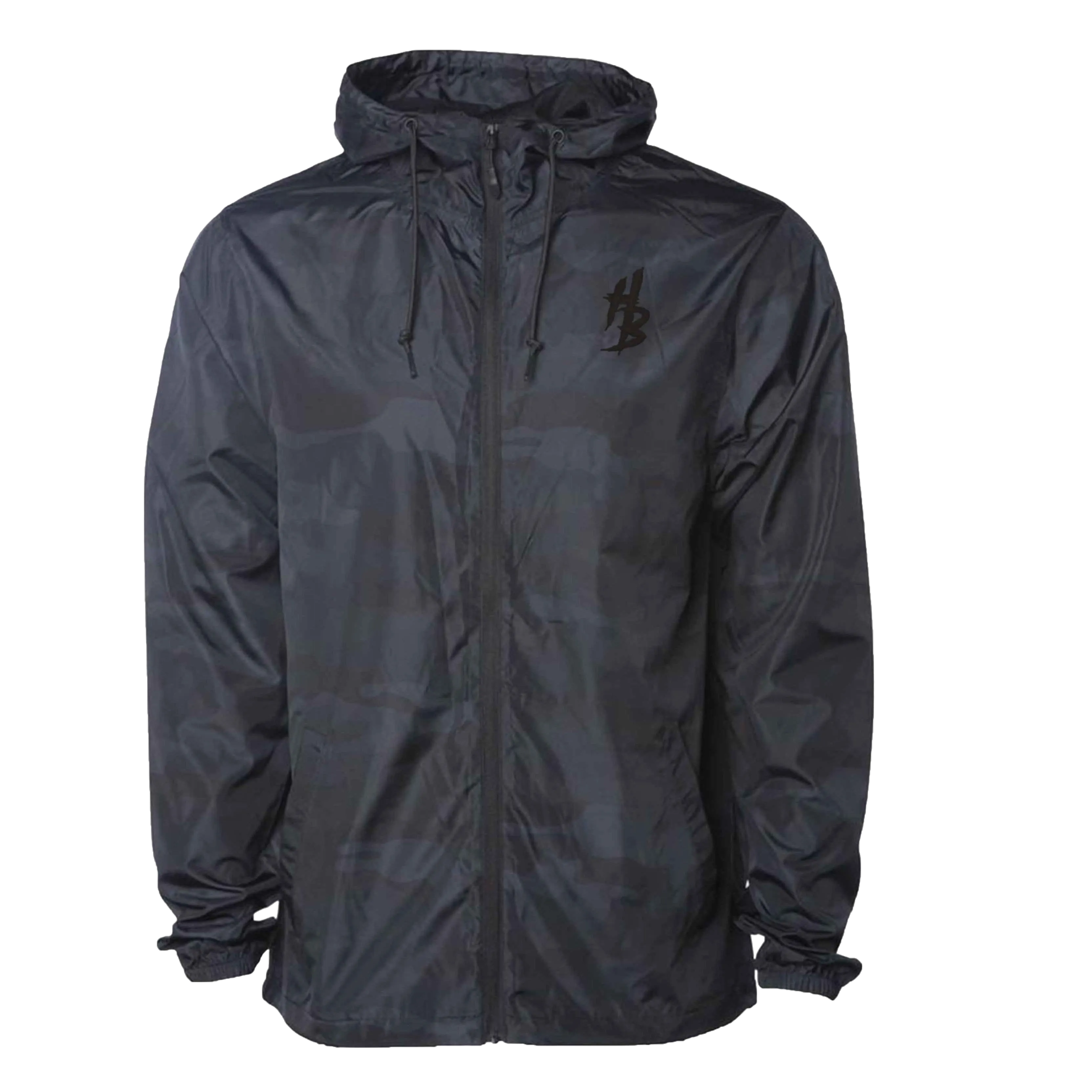 Black Camo Lightweight Windbreaker