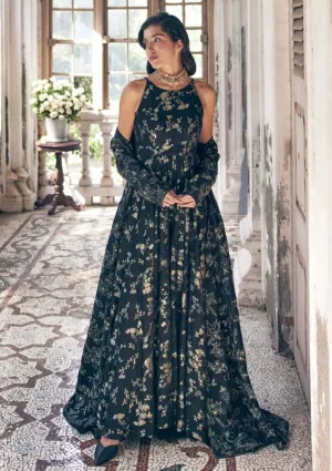Black jacquard jumpsuit and jacket