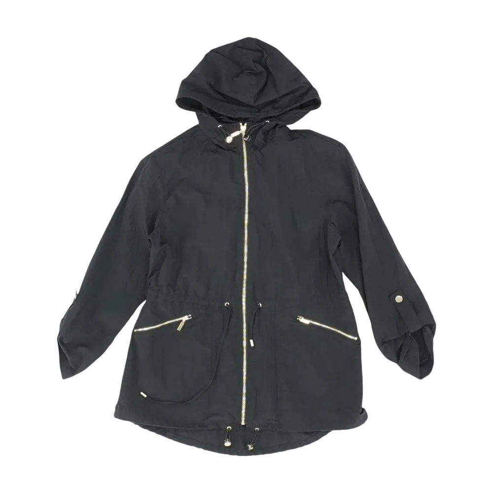 Black Solid Rain Jacket
