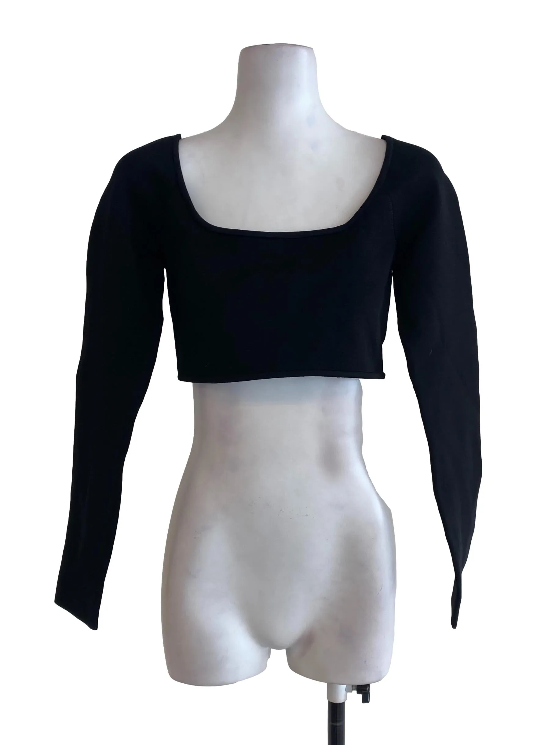 Black Square Neck Top