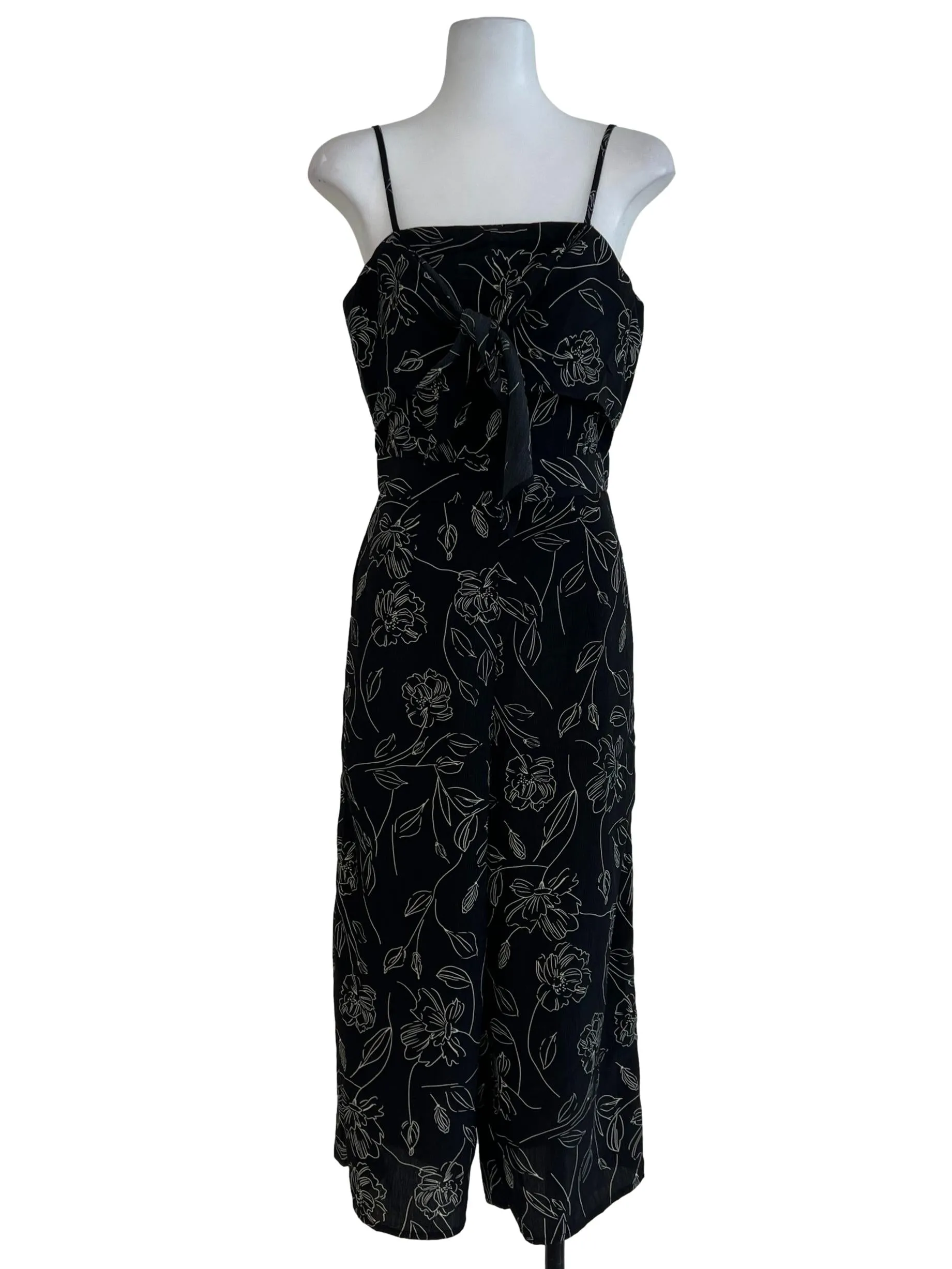 Black Yellow Floral Line Art Jumpsuit