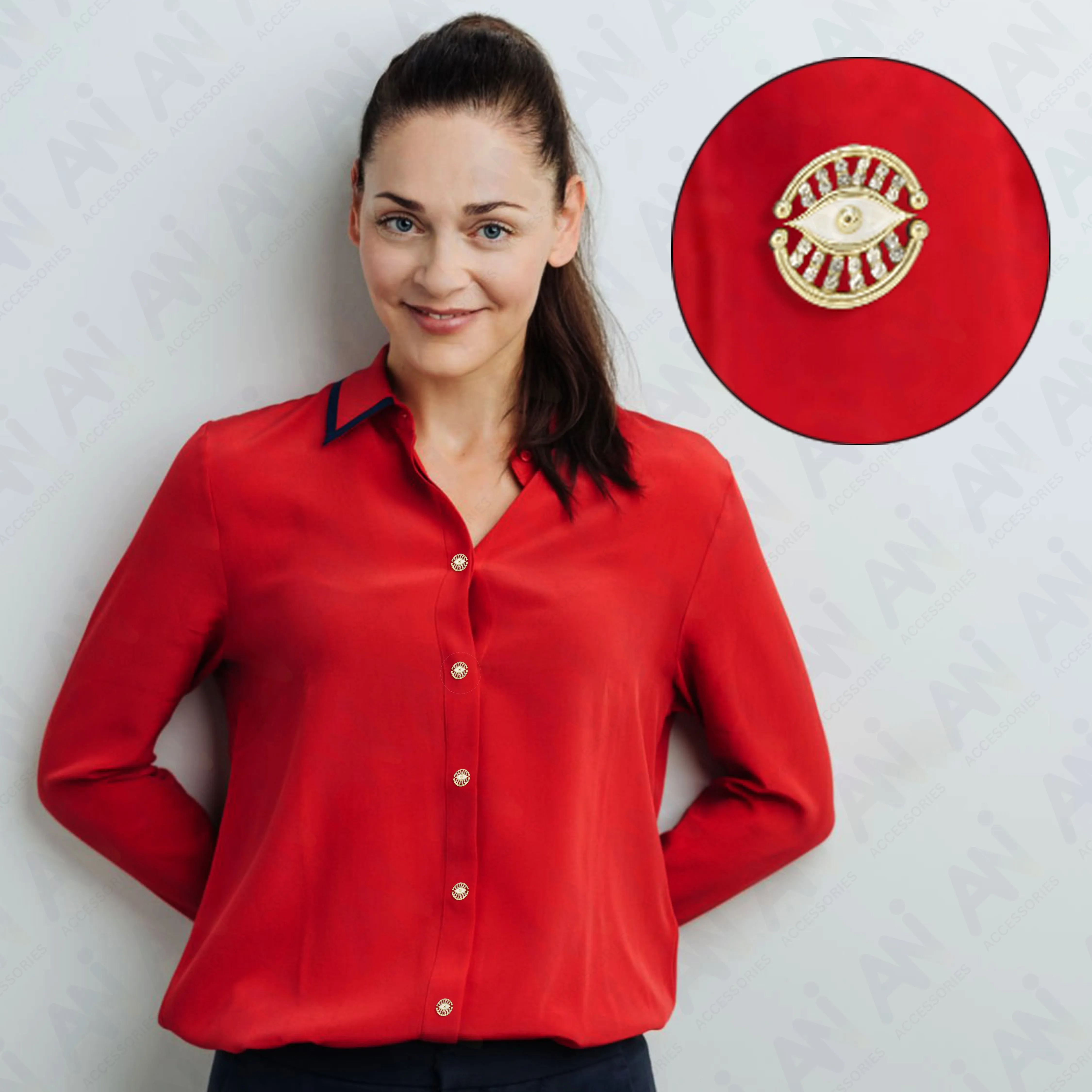 Blessing Evil Eye Design Button