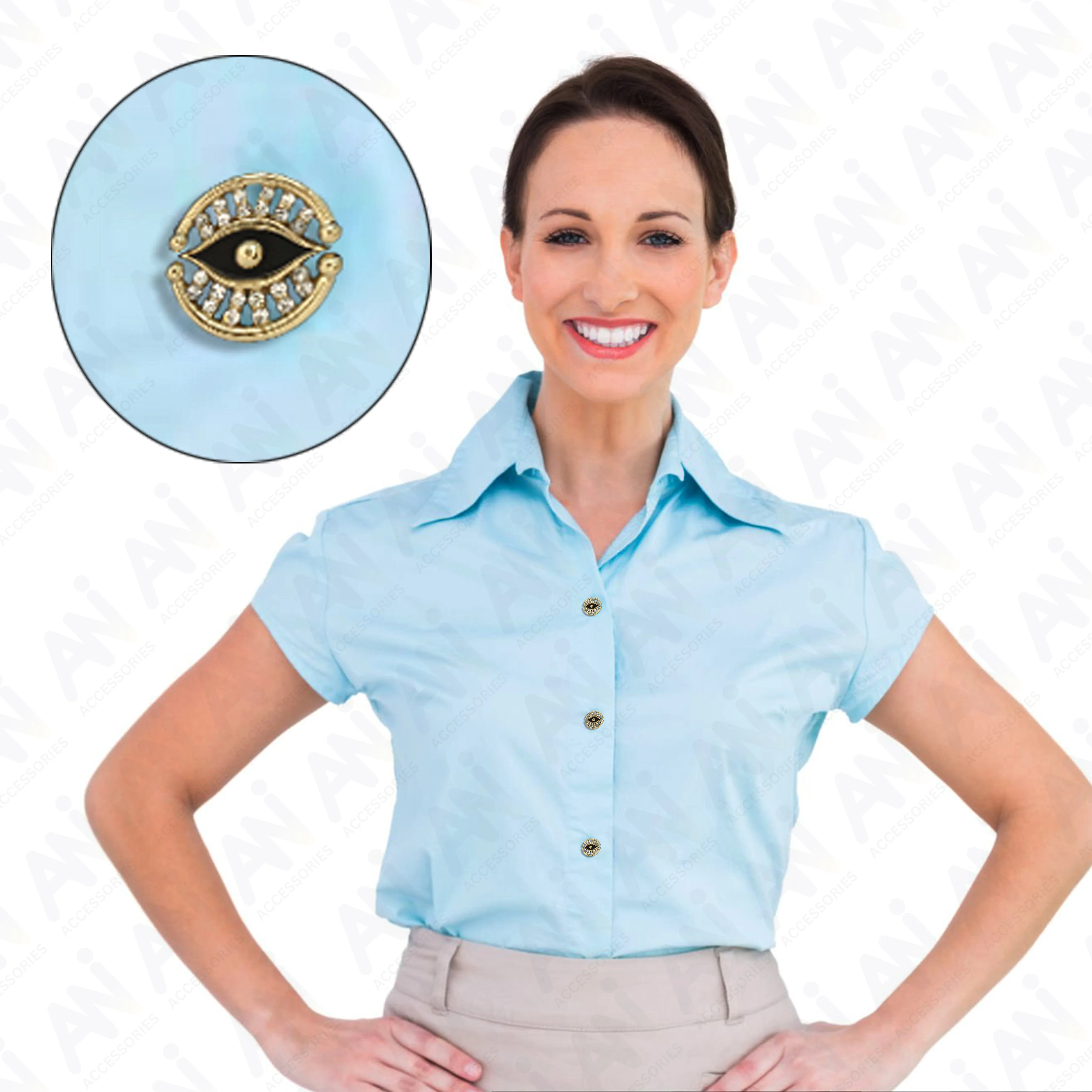 Blessing Evil Eye Design Button