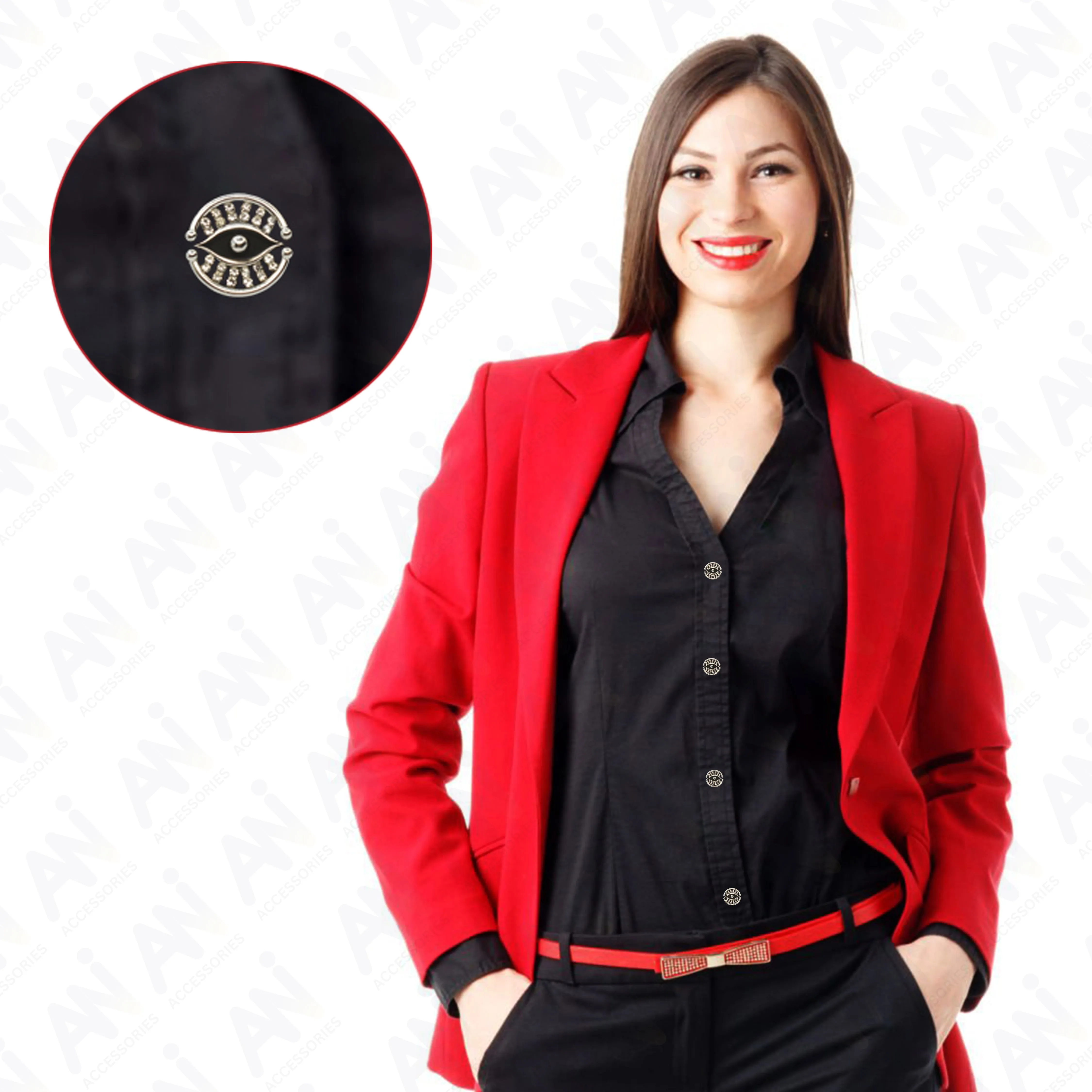 Blessing Evil Eye Design Button
