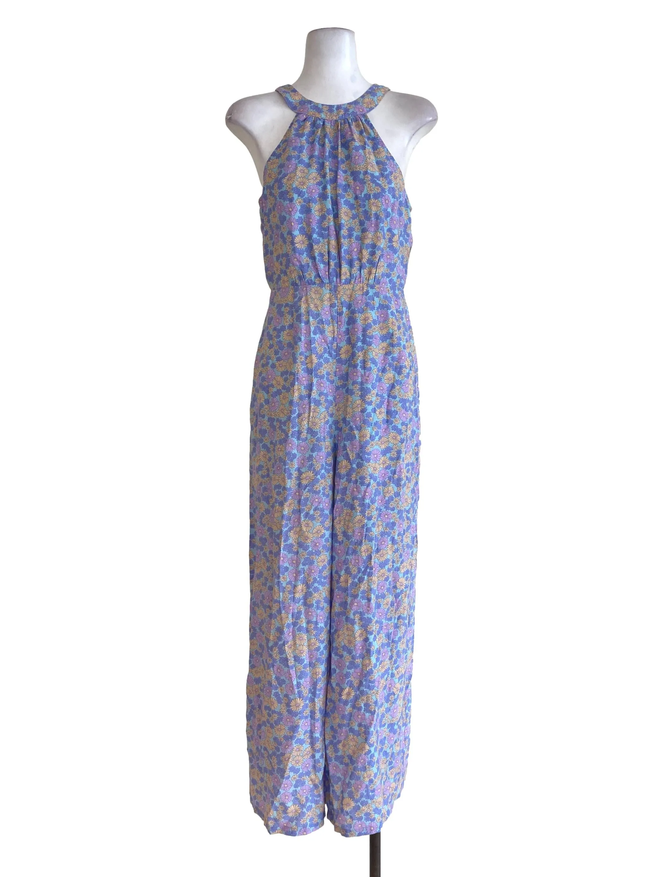 Blue Floral Jumpsuits