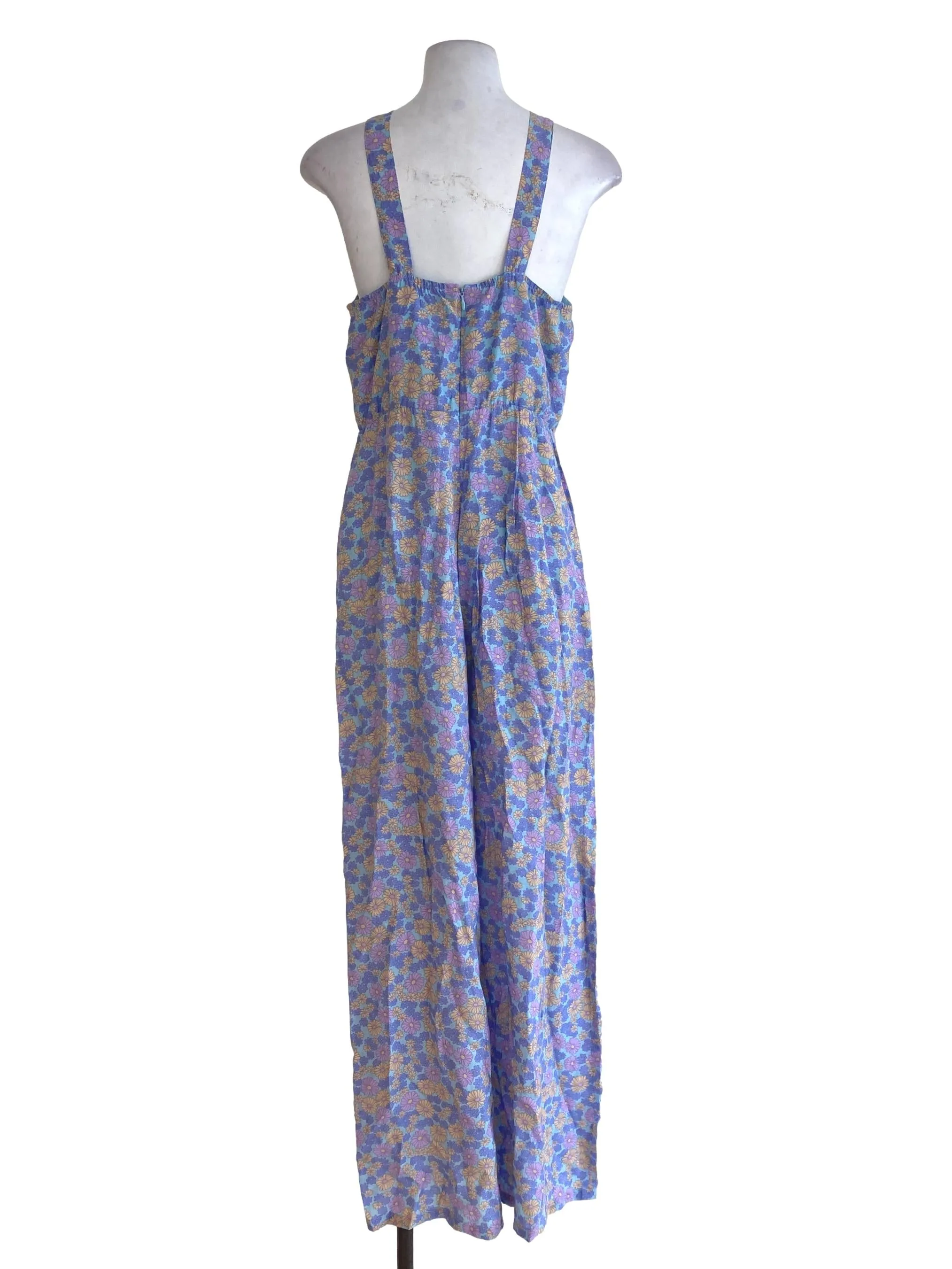 Blue Floral Jumpsuits
