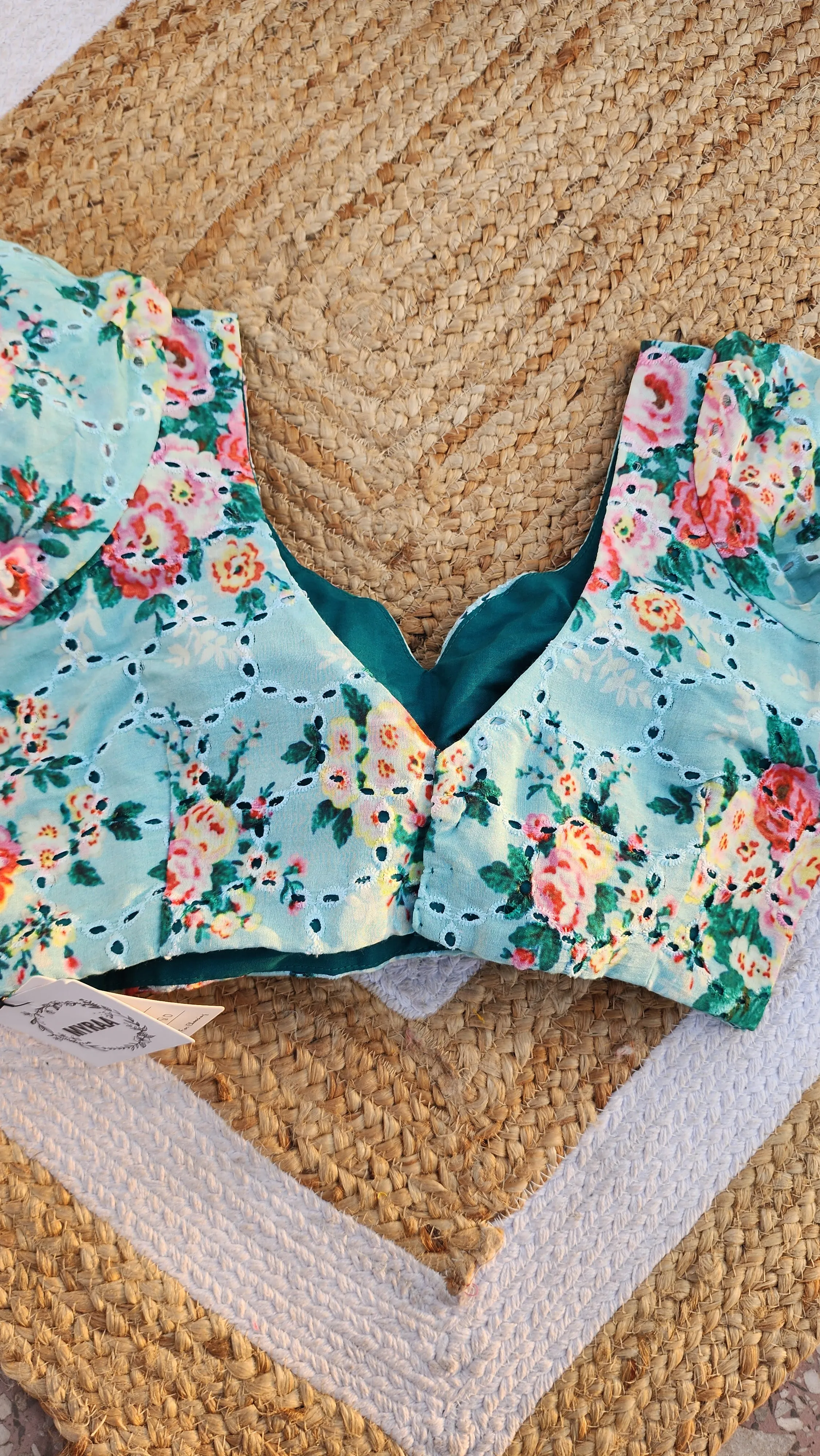 Blue Modal Cutwork  Blouse