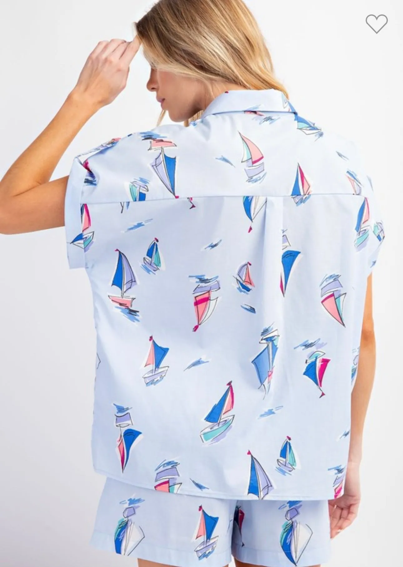 Blue Sailboat Button Down