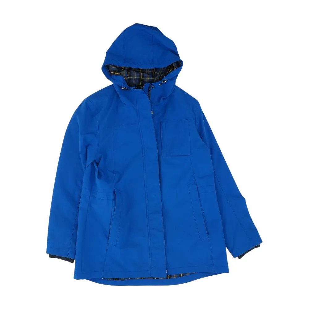 Blue Solid Rain Jacket