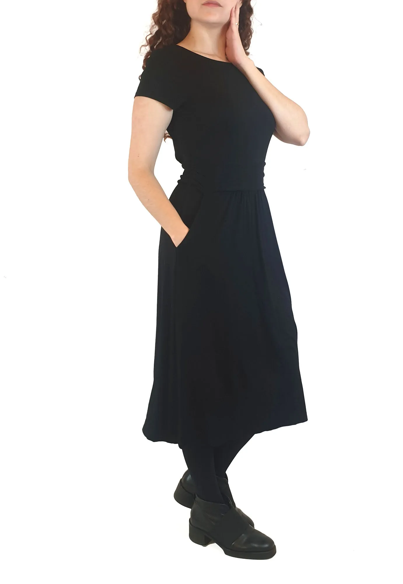 Boden black short sleeve dress size UK 10