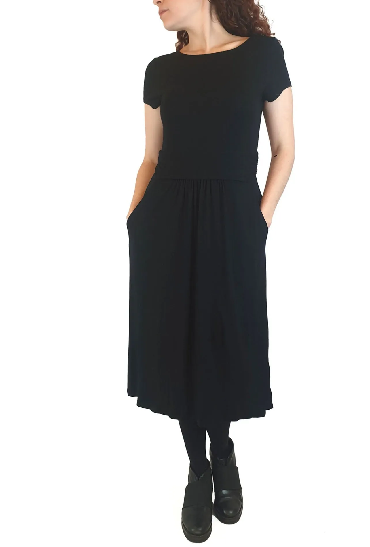 Boden black short sleeve dress size UK 10
