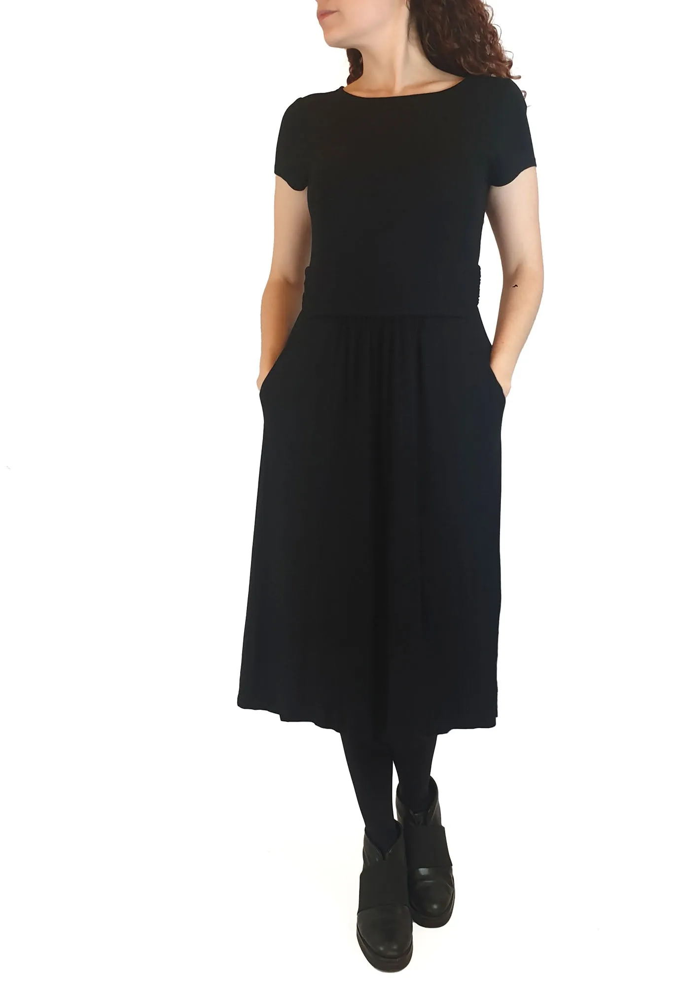 Boden black short sleeve dress size UK 10