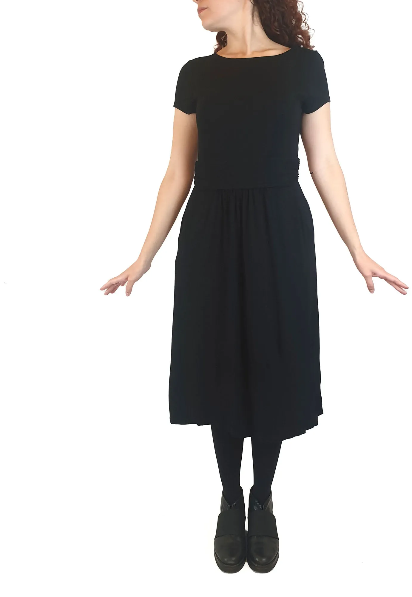 Boden black short sleeve dress size UK 10