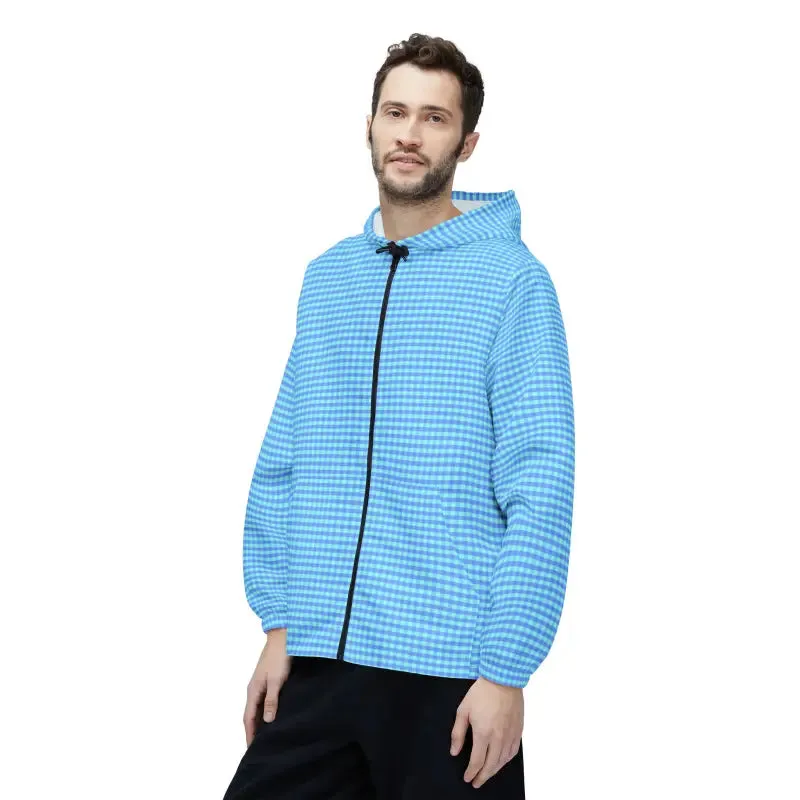 Bold Blue Checks Windbreaker Unisex Style Perfection