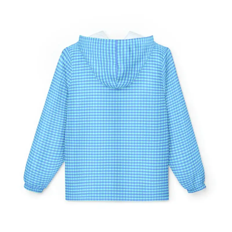 Bold Blue Checks Windbreaker Unisex Style Perfection