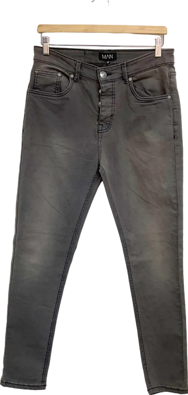 Boohoo Man Grey Skinny Jeans W34