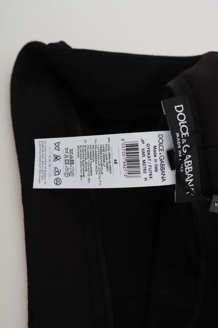 Bordeaux Wool Striped Dress Trousers Pants