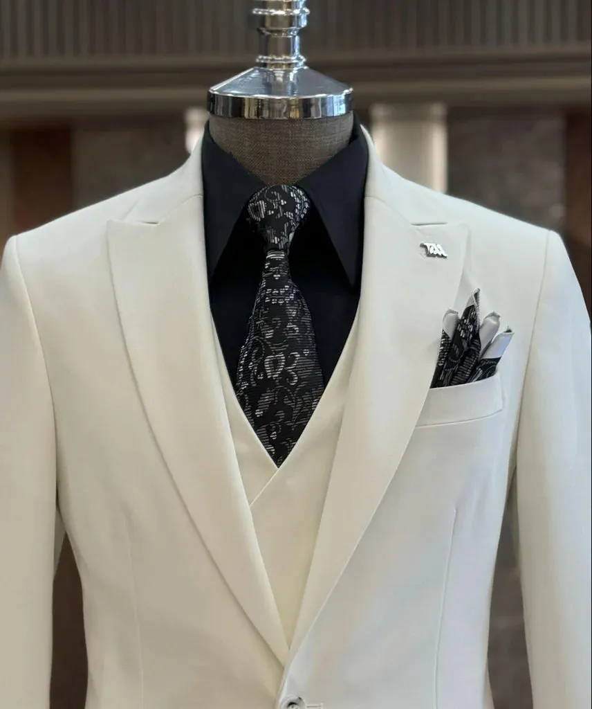 Brabion Abbot White Slim Fit Suit - Elevate Your Style