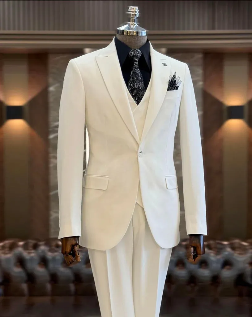 Brabion Abbot White Slim Fit Suit - Elevate Your Style