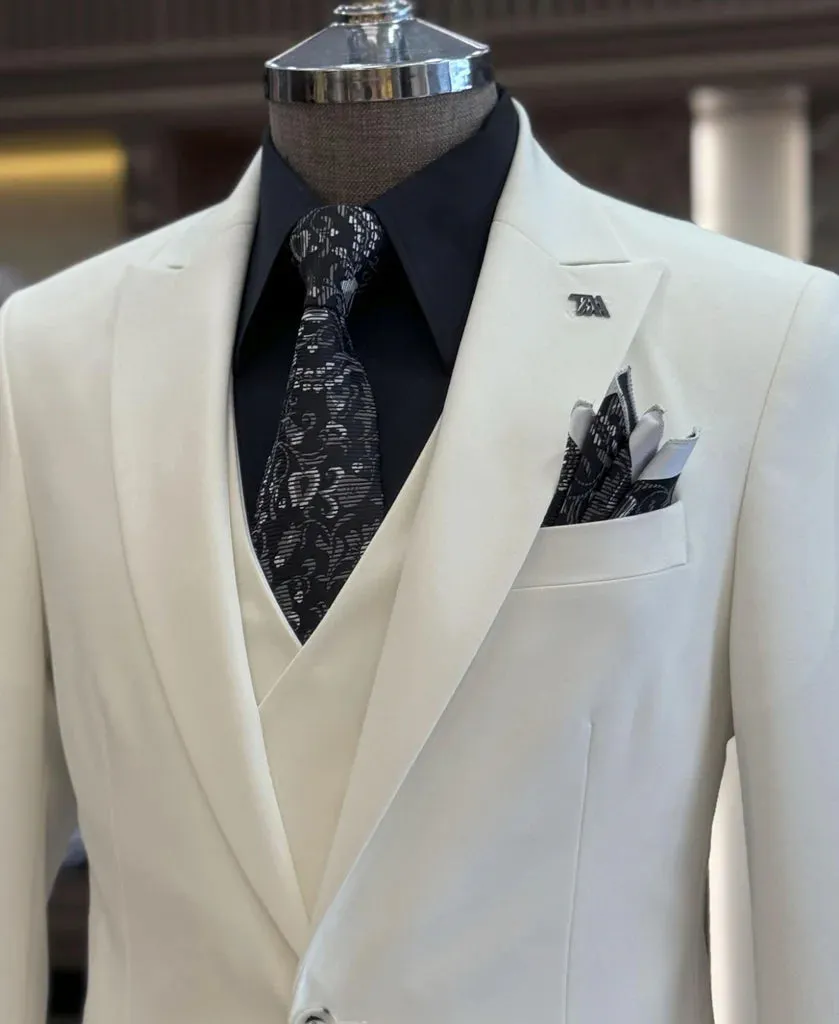 Brabion Abbot White Slim Fit Suit - Elevate Your Style