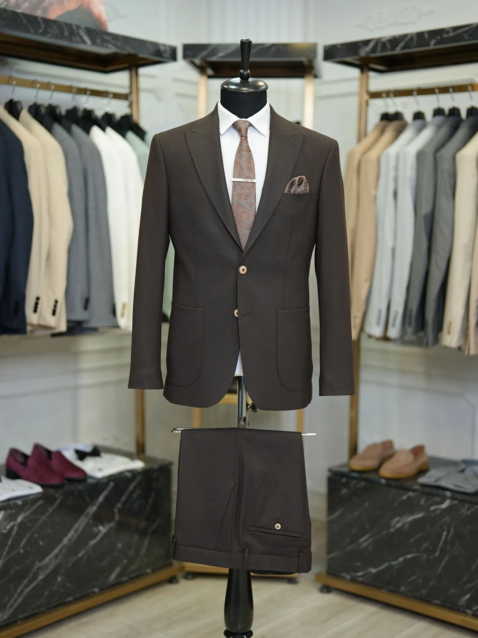 Brabion Vicenza Coffee Slim Fit 2 Piece Suit - Elevate Your Style