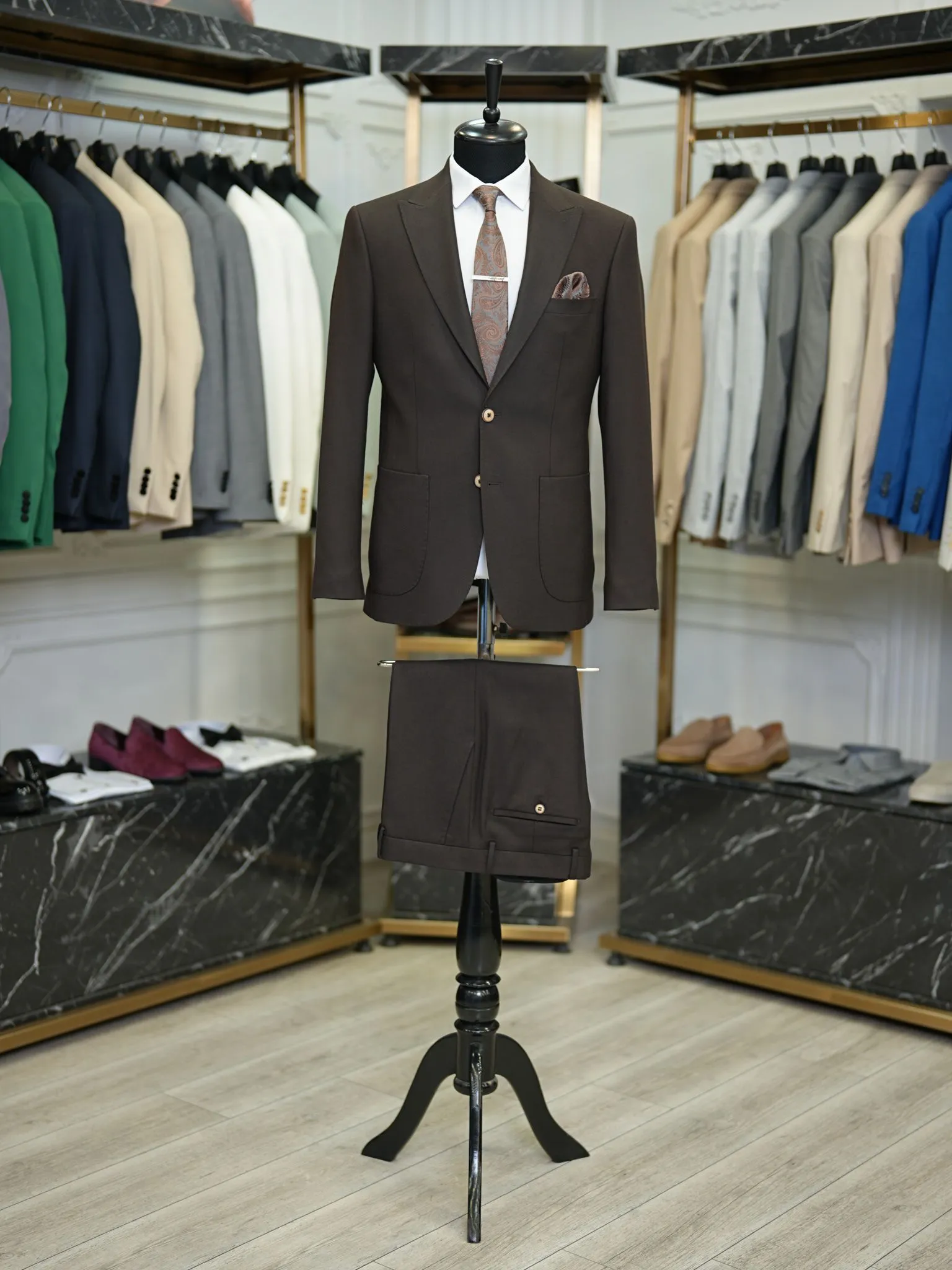 Brabion Vicenza Coffee Slim Fit 2 Piece Suit - Elevate Your Style