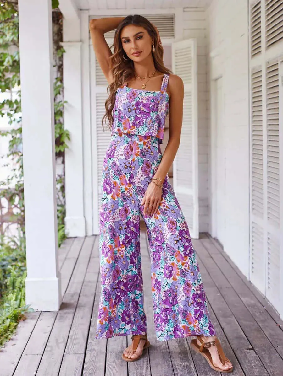 Breanna - Floral wide-leg jumpsuit