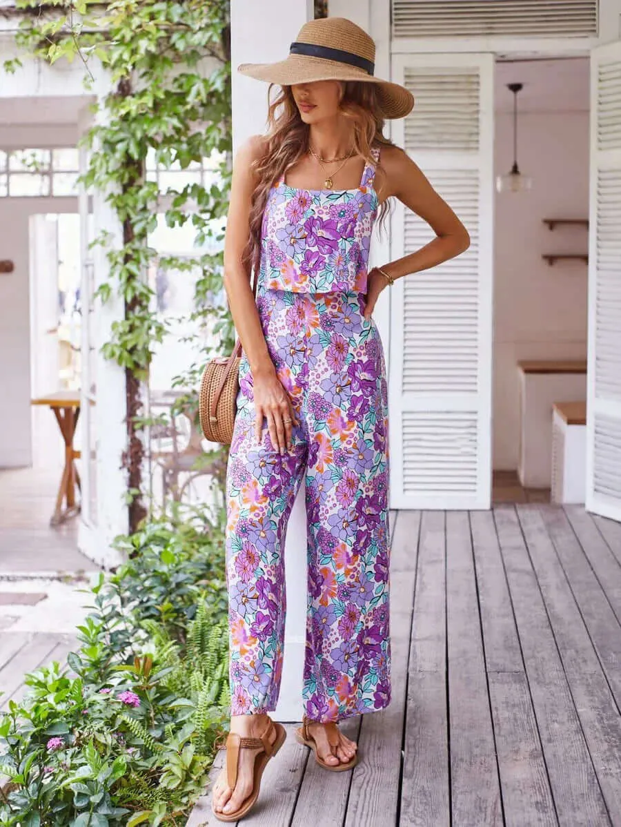 Breanna - Floral wide-leg jumpsuit