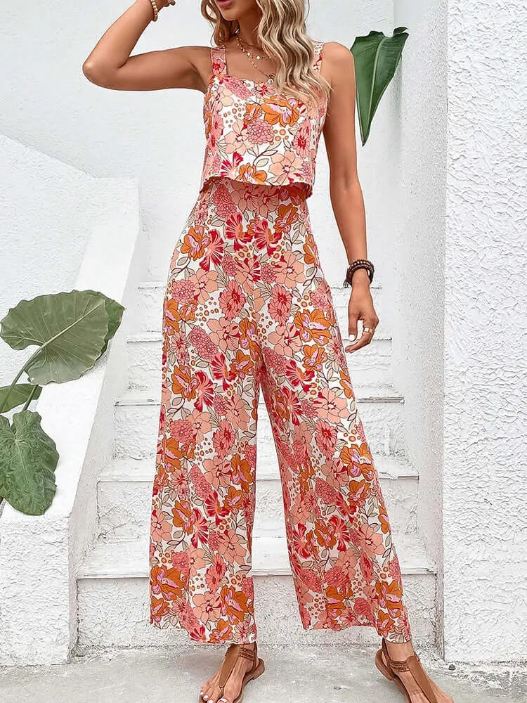 Breanna - Floral wide-leg jumpsuit