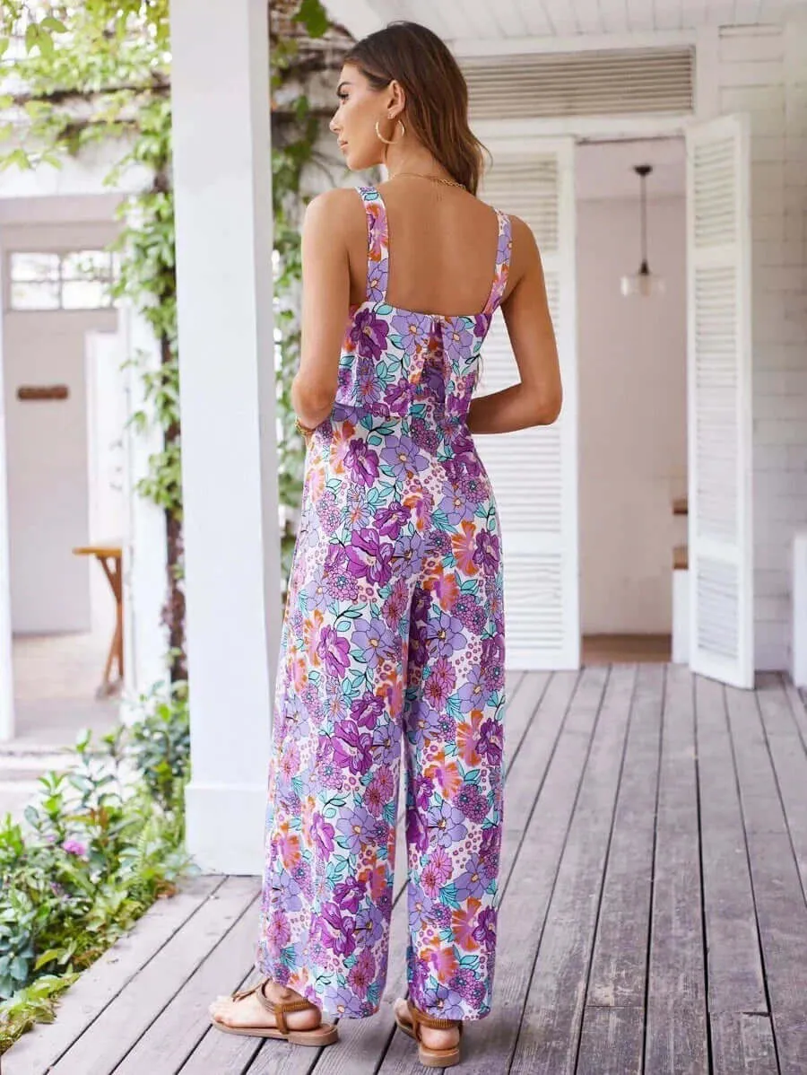 Breanna - Floral wide-leg jumpsuit