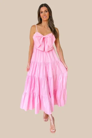 Brunch Date Pink Bow Maxi Dress - restock!
