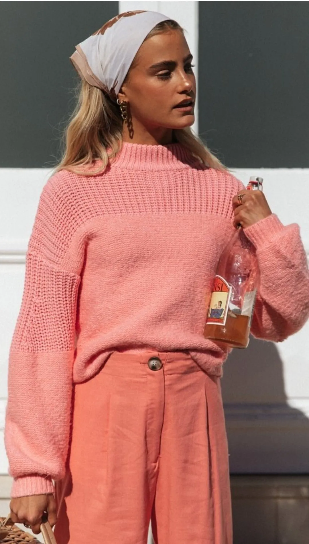 Bubbles Sleeves Splicing Casual Knitting Sweater