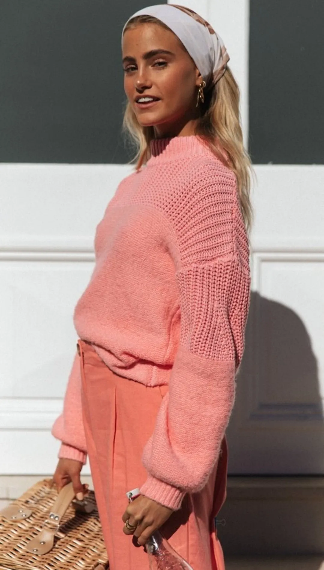 Bubbles Sleeves Splicing Casual Knitting Sweater