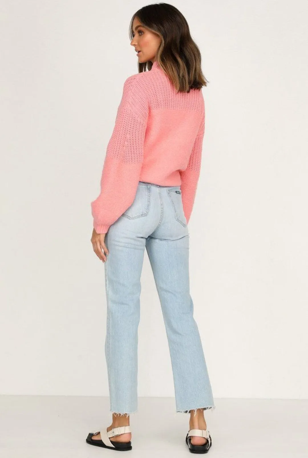 Bubbles Sleeves Splicing Casual Knitting Sweater