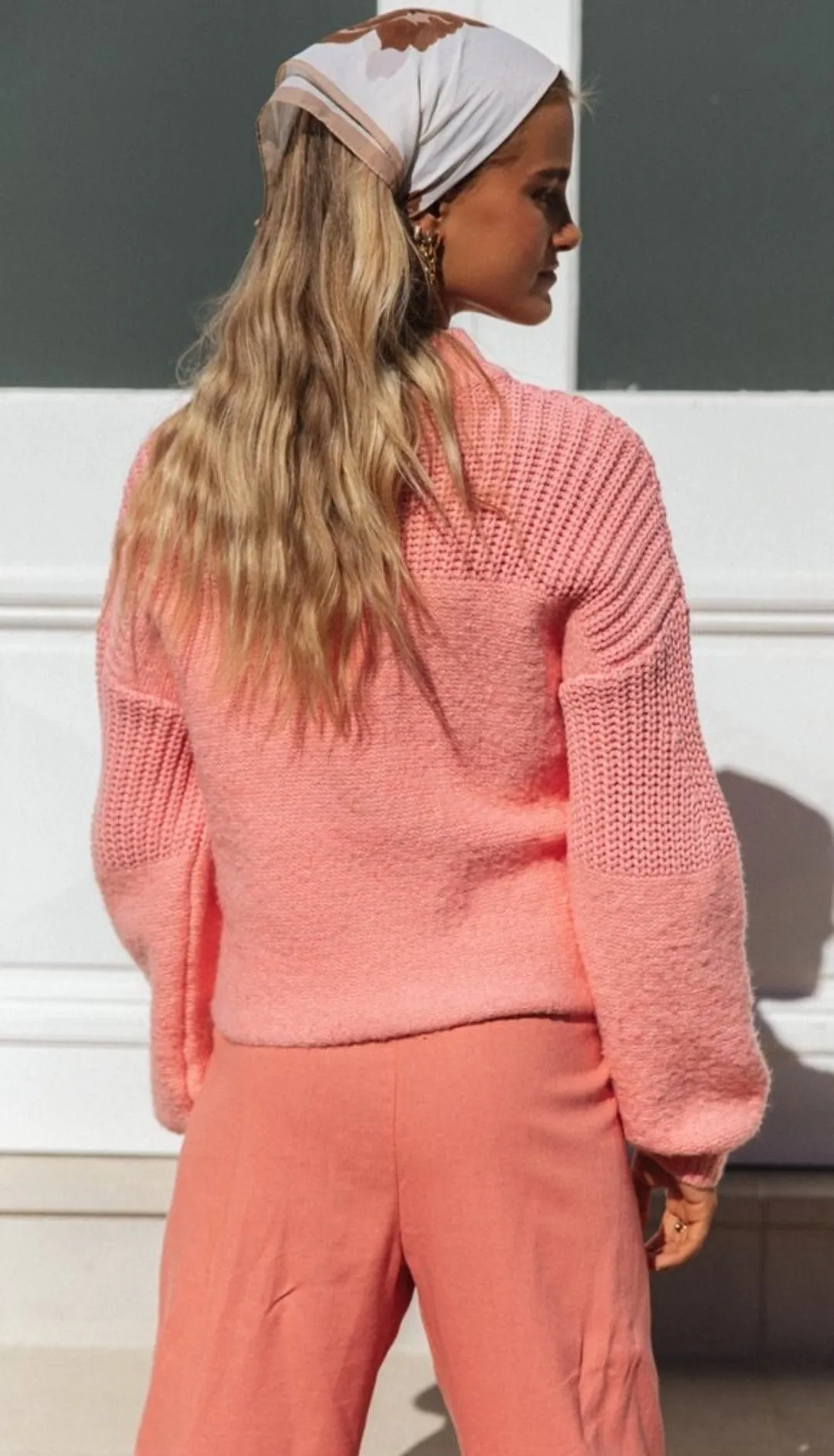 Bubbles Sleeves Splicing Casual Knitting Sweater