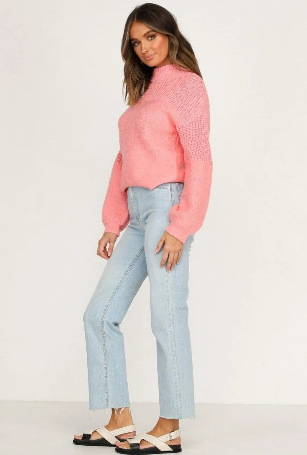 Bubbles Sleeves Splicing Casual Knitting Sweater