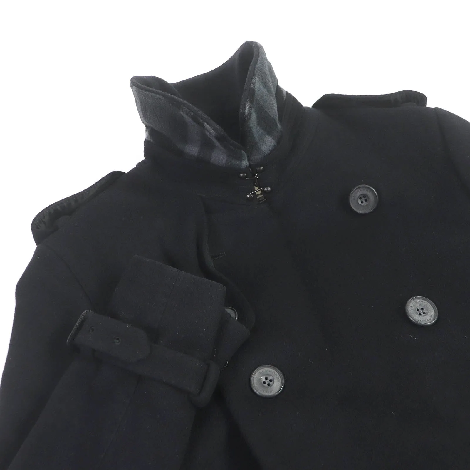 Burberry Virgin Wool Cashmere Trench Coat Black