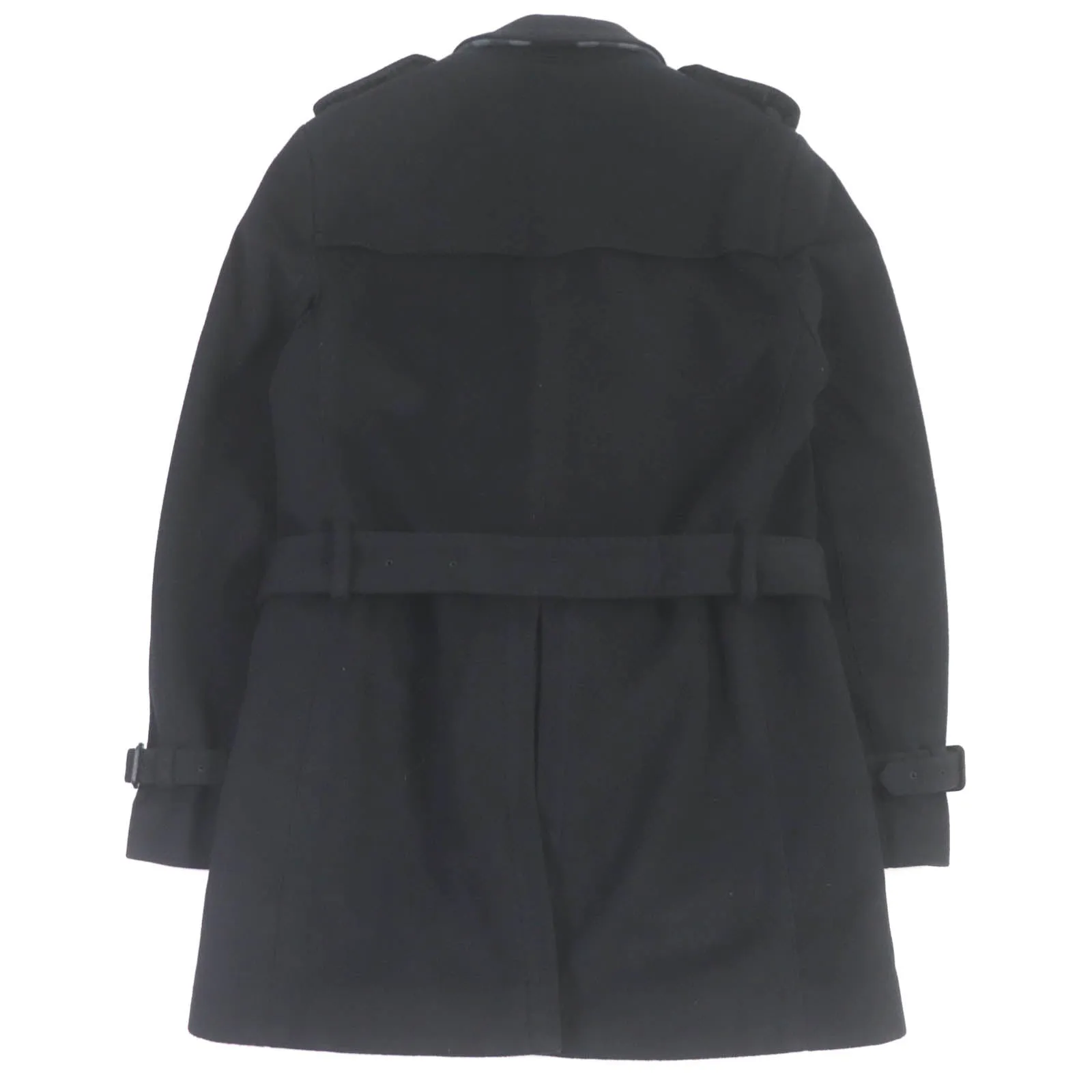 Burberry Virgin Wool Cashmere Trench Coat Black