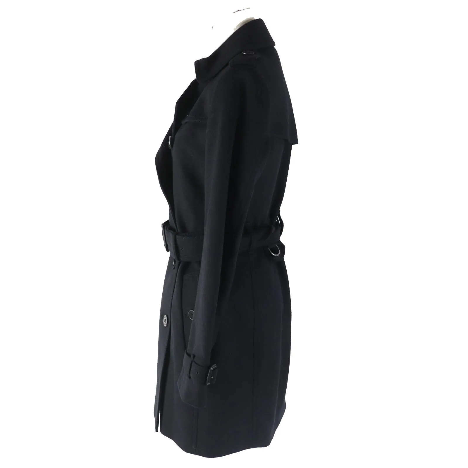 Burberry Wool Cashmere Trench Coat Black 38