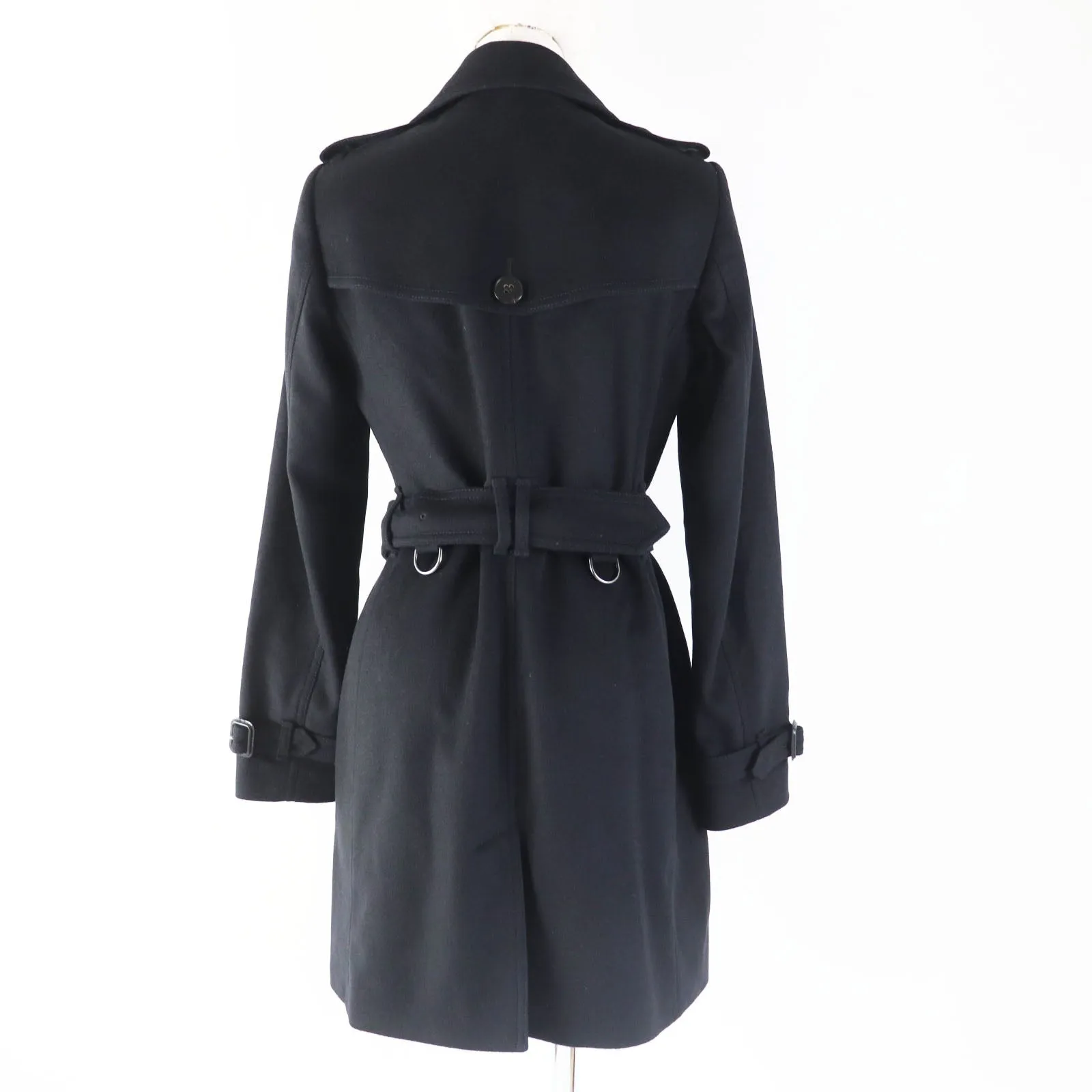 Burberry Wool Cashmere Trench Coat Black 38