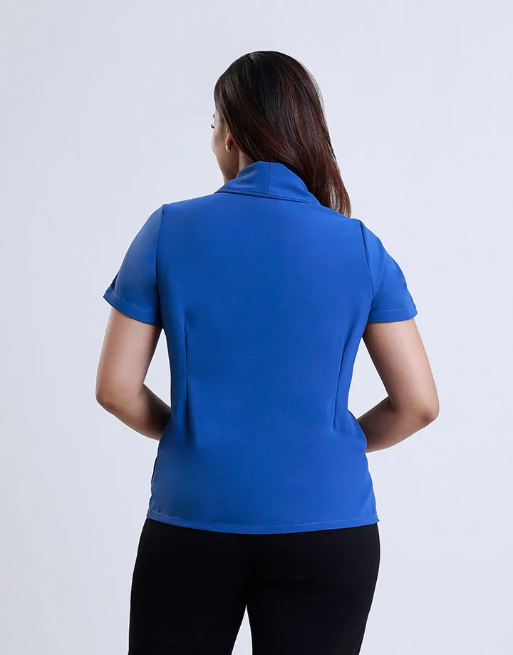 Button Down Blouse with Short Sleeve