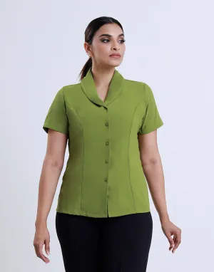 Button Down Blouse with Short Sleeve