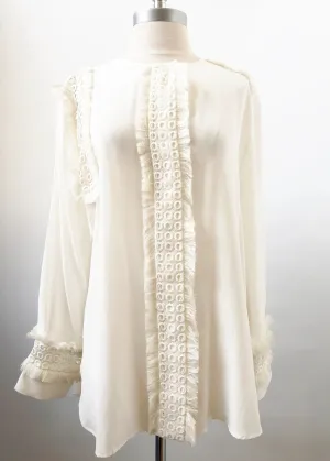 By Malene Birger Silk Embellished Blouse Size M