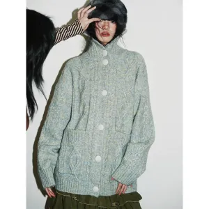 Cable-Knit Sweater Cardigan
