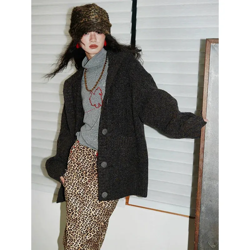 Cable-Knit Sweater Cardigan