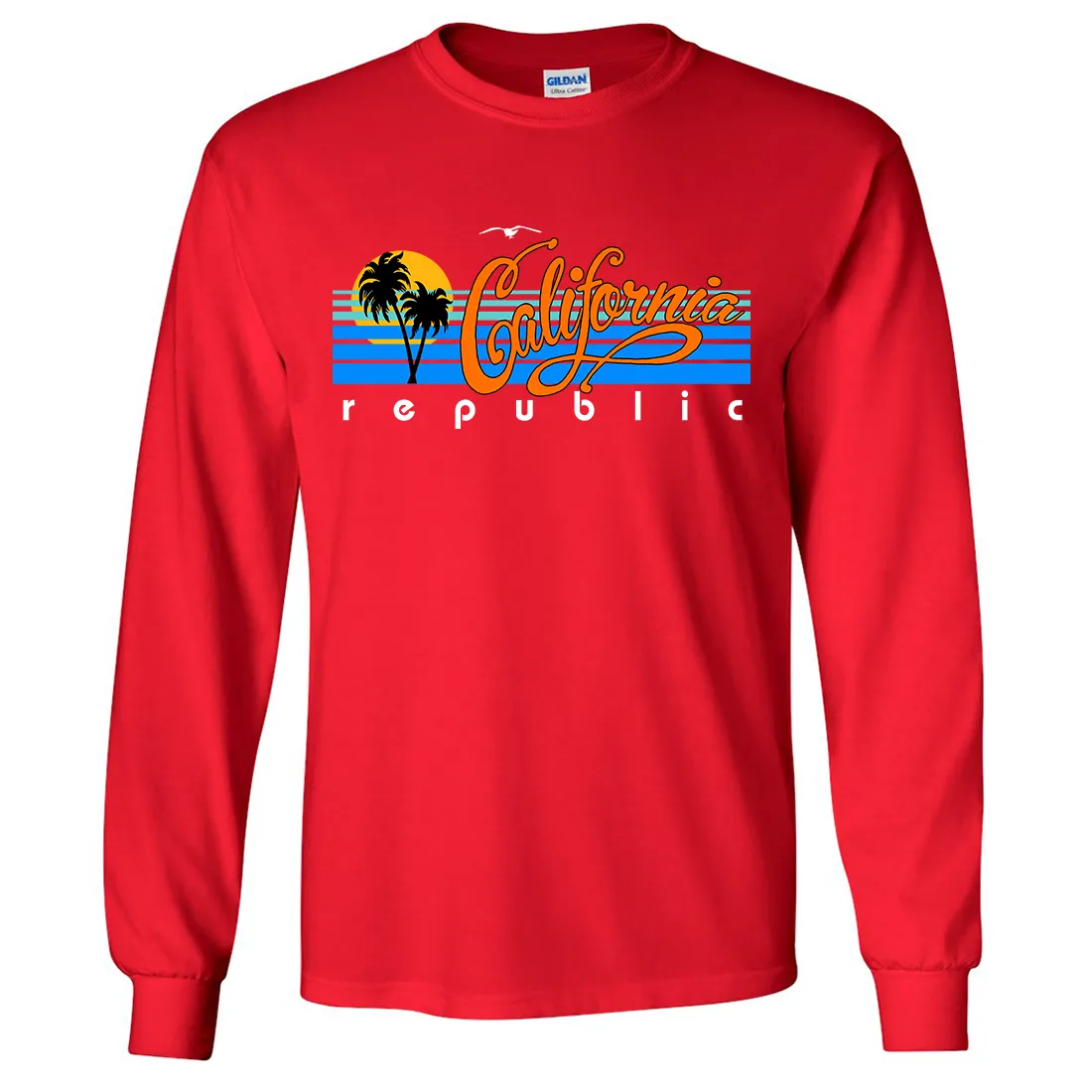 California Republic Palm Trees Long Sleeve Shirt