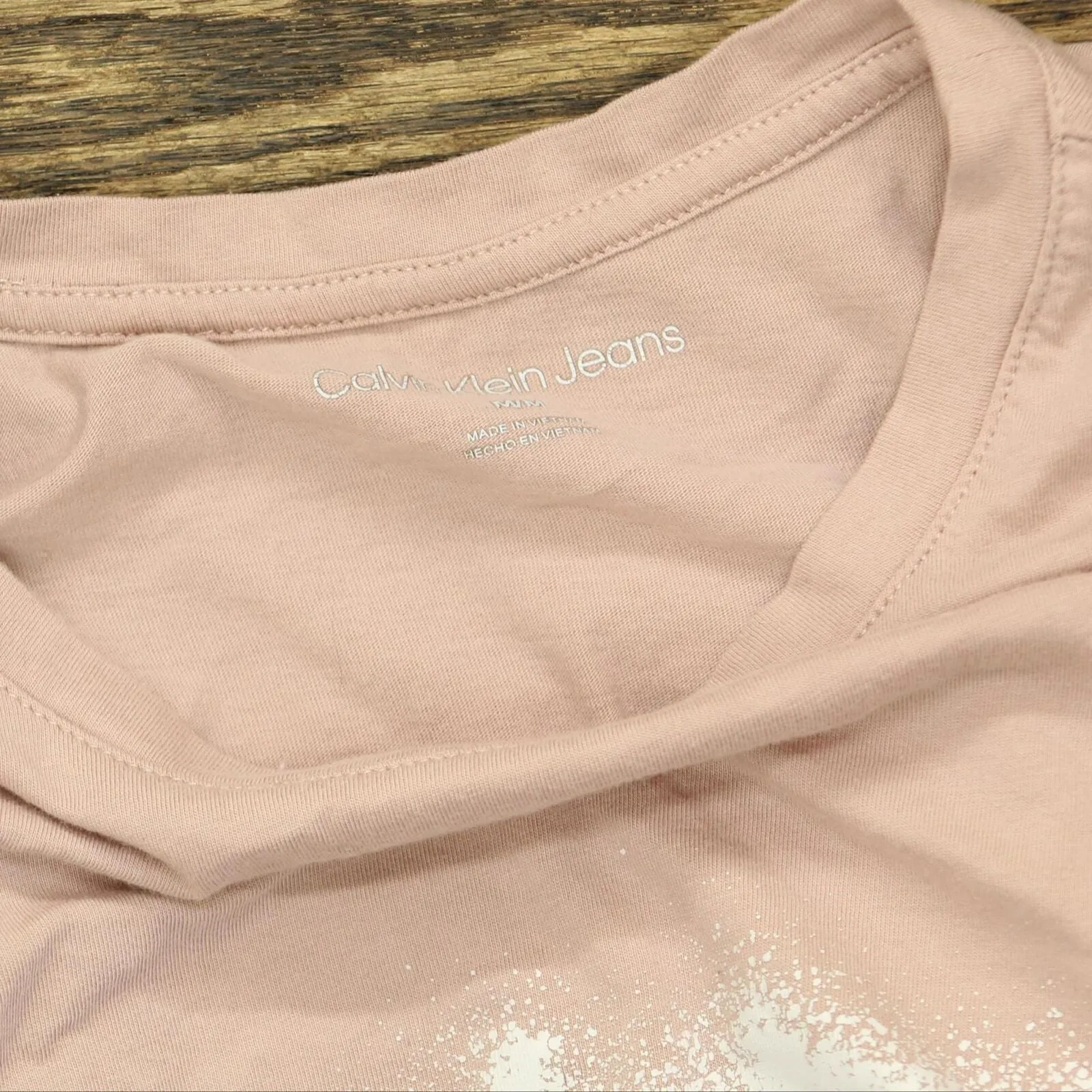 Calvin Klein Jeans Womens Logo T-Shirt Tee 1577512 Mauve Pink M