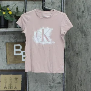 Calvin Klein Jeans Womens Logo T-Shirt Tee 1577512 Mauve Pink M