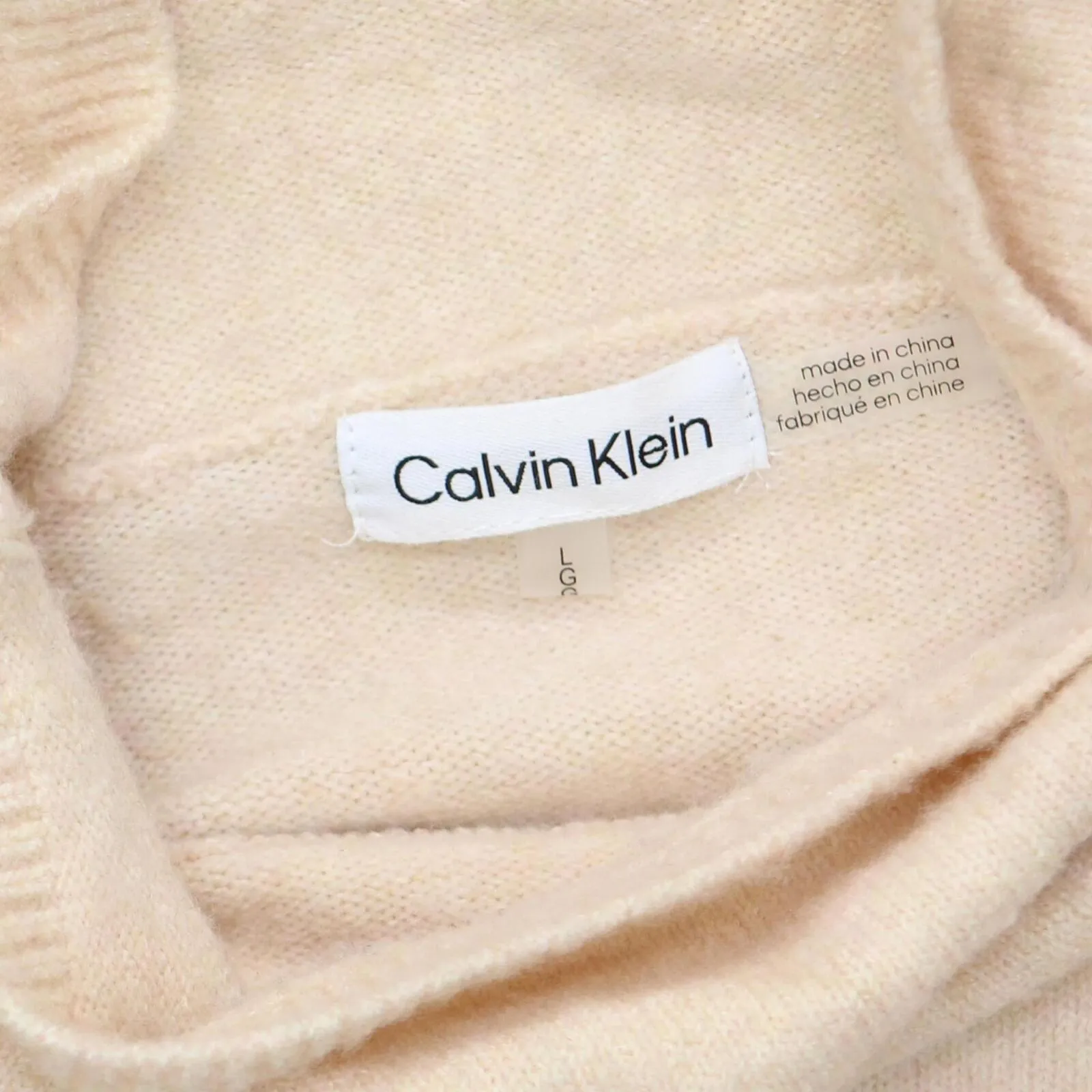 Calvin Klein Womens Cable Knit Sleeve Sweater M2XSJ728 Blush Pink L