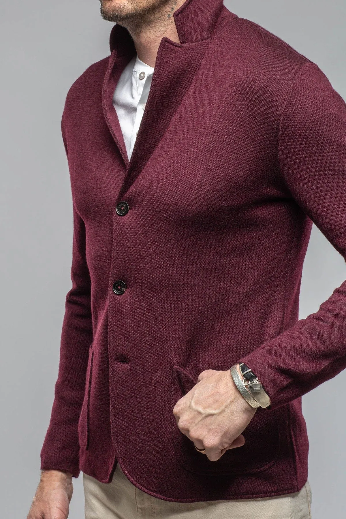 Camarena Cashmere Swacket In Burgundy